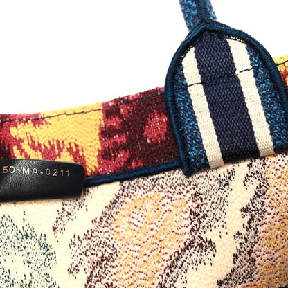 Canvas Embroidered Paisley Medium Book Tote Blue Multicolor