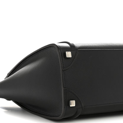 Drummed Calfskin Micro Luggage Black