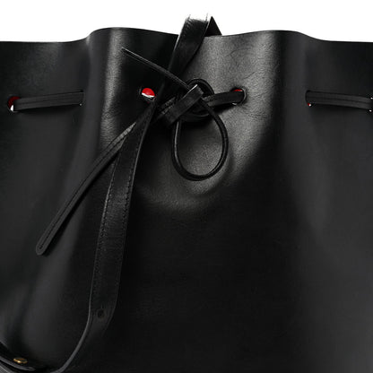 Vegetable Tanned Calfskin Bucket Bag Black Flamma