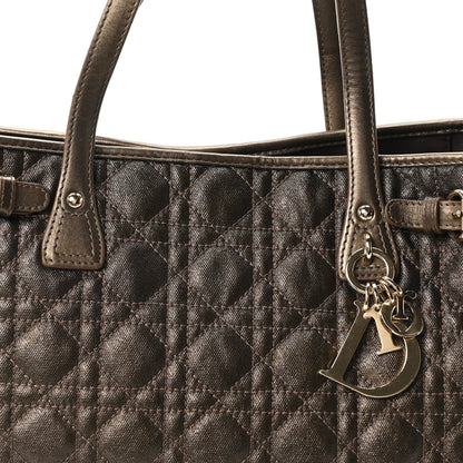 Coated Canvas Cannage Small Panarea Tote Bronze