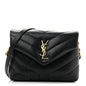 Calfskin Y Quilted Monogram Toy Loulou Crossbody Bag Black