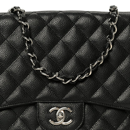 Caviar Quilted Jumbo Single Flap Black