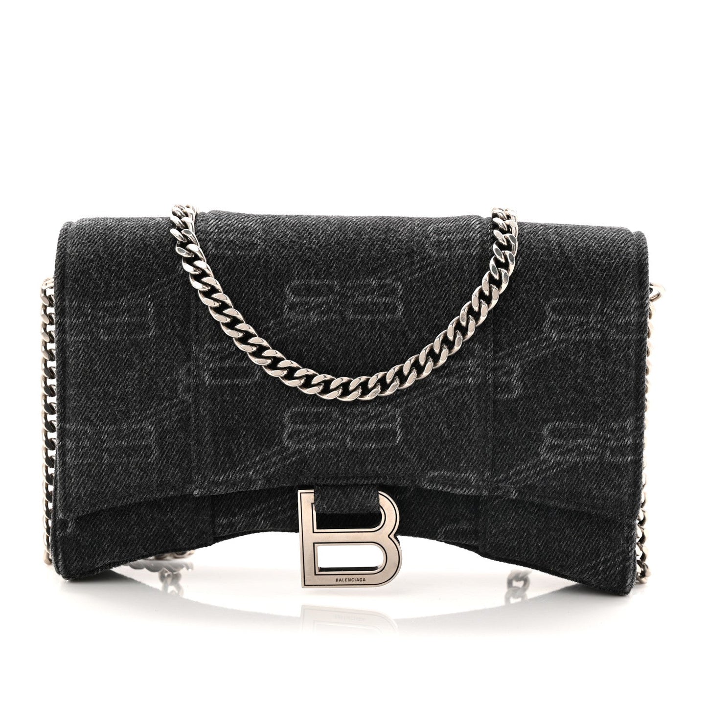 Denim BB Monogram Hourglass Chain Bag Black
