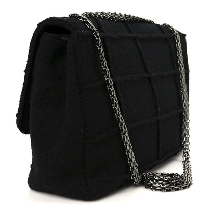 Wool Jumbo Chocolate Bar Mademoiselle Flap Black