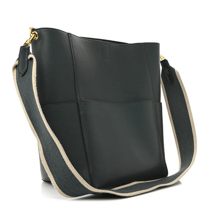 Soft Grained Calfskin Sangle Bucket Bag Amazone
