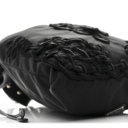 Tessuto Nylon Passama Embroidered Bag Black
