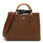 Textured Dollar Calfskin Medium Diana Tote Bag Cuir Black