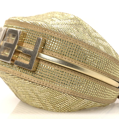 Crystal Vitello Laminato Suede FF Nano Fendigraphy Hobo Bag Platino