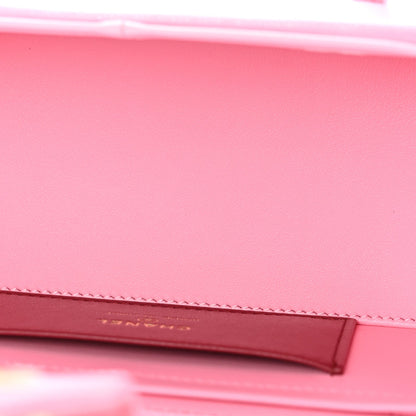 Shiny Caviar Preppy Coco Long Vanity With Strap Rose