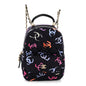 Printed Fabric Quilted CC Mini Classic Backpack Black Multicolor