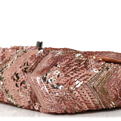 Sequins Chevron Mini Rectangular Flap Pink