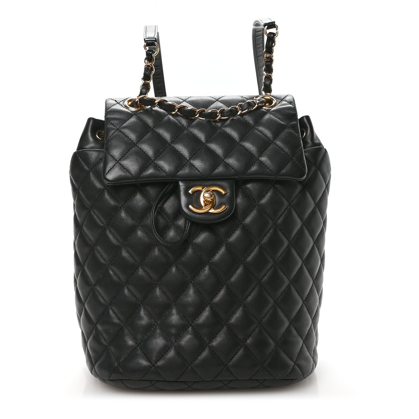 Lambskin Quilted Small Urban Spirit Backpack Black