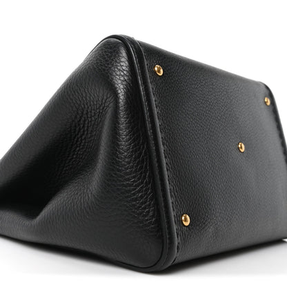 Soft Grainy Calfskin Alltime Medium Handbag Black