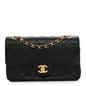 Lambskin Quilted Small Double Flap Black