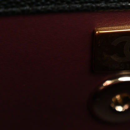 Caviar Quilted Mini Coco Handle Flap Black