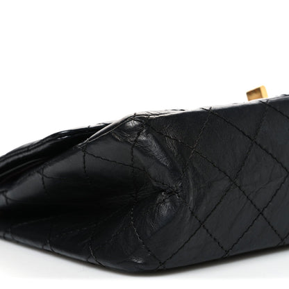 Aged Calfskin Quilted 2.55 Reissue 226 Flap Black