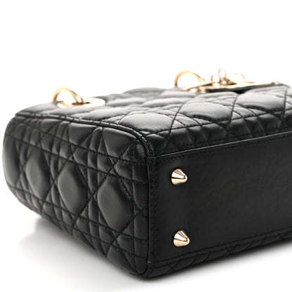 Lambskin Cannage Small Lucky Badges My Lady Dior Black