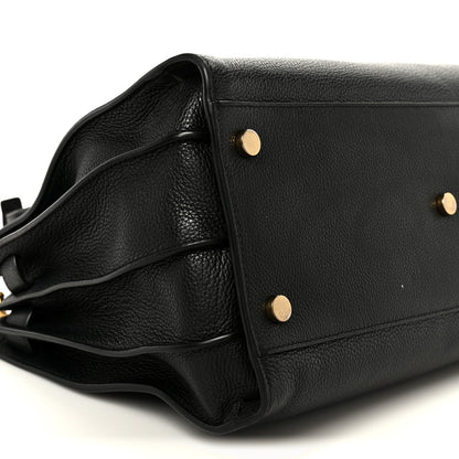 Grained Calfskin Small Supple Sac De Jour Black