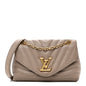 Calfskin LV New Wave Chain Bag Taupe