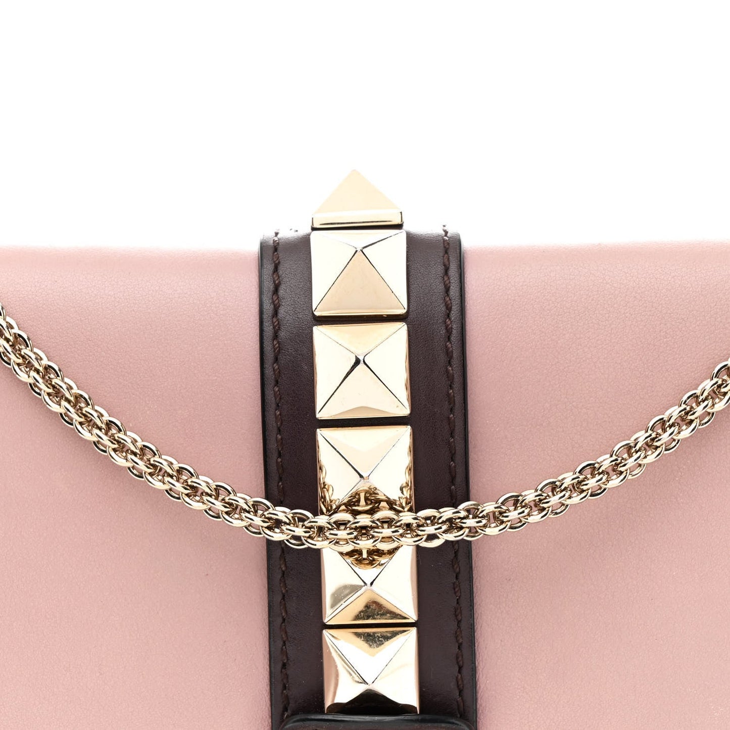 Vitello Tri-Color Medium Glam Lock Rockstud Flap Rubin Water Rose Marine