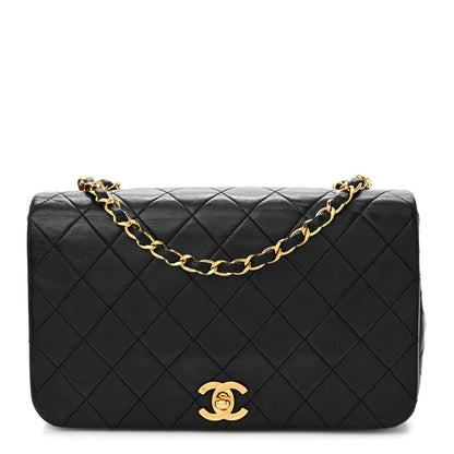 Lambskin Quilted Small Single Flap Black