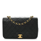 Lambskin Quilted Small Single Flap Black