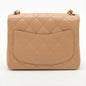 Chanel Vintage Beige Caviar Mini Classic Square Flap Shoulder Bag
