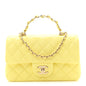 Lambskin Quilted Mini Chain Top Handle Rectangular Flap Light Yellow