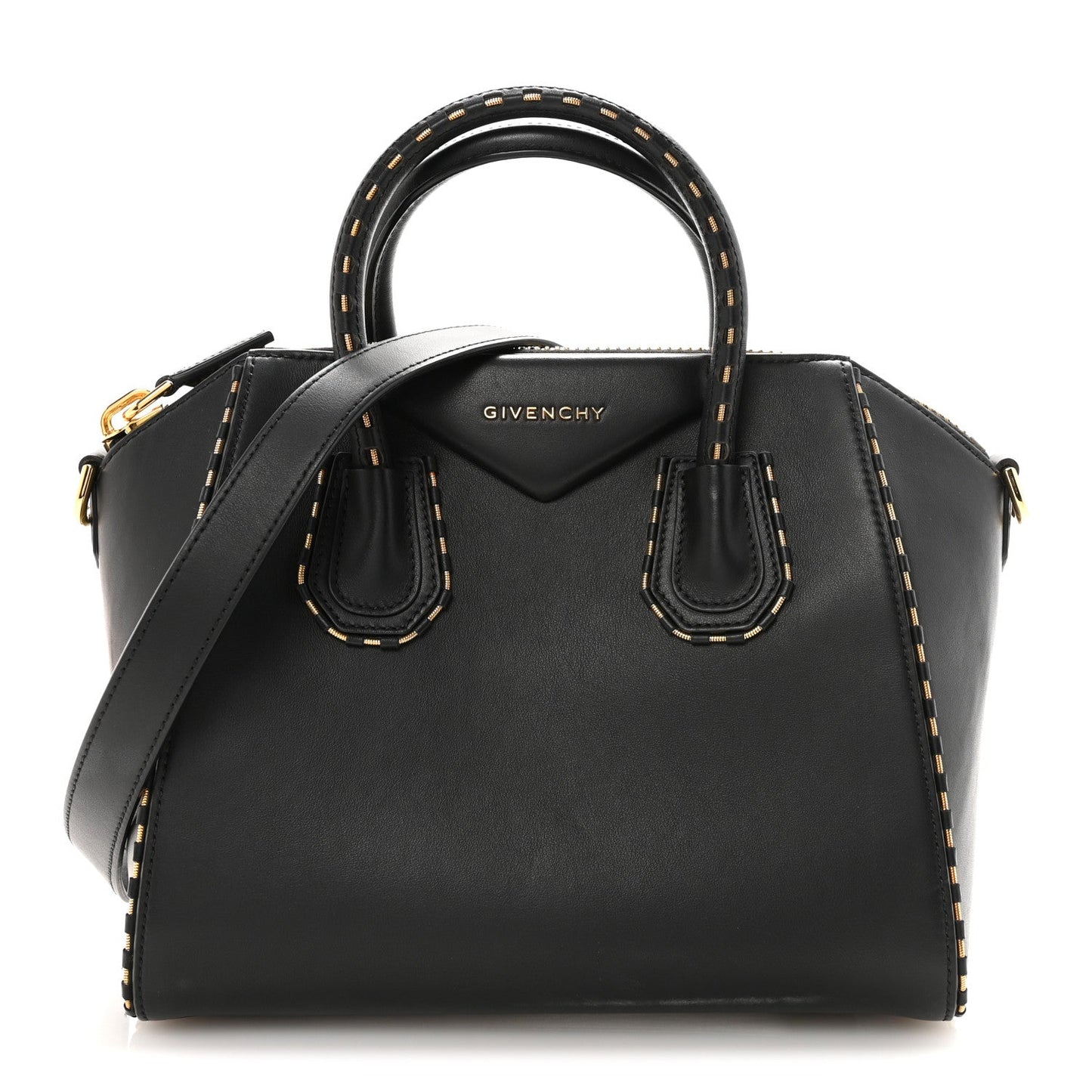Calfskin Chain Detail Small Antigona Black