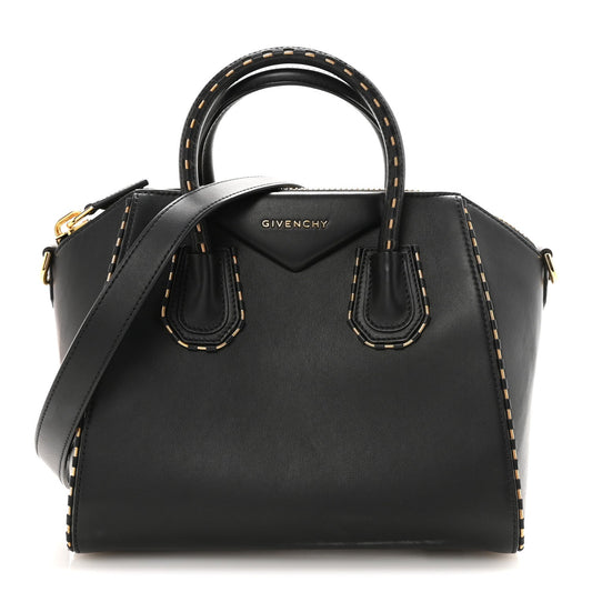 Calfskin Chain Detail Small Antigona Black