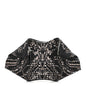 Silk Dandelion Print De Manta Clutch Black