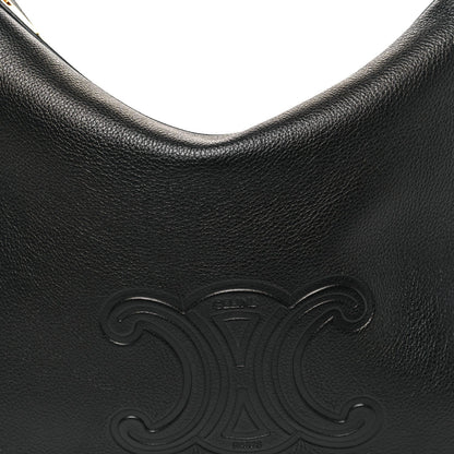 Supple Calfskin Cuir Triomphe Medium Heloise Shoulder Bag Black
