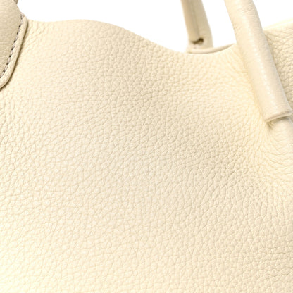 Grained Calfskin Micro Bale Bag Whisper White