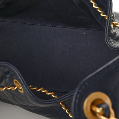 Caviar Quilted Small Chanel 25 Handbag Dark Navy