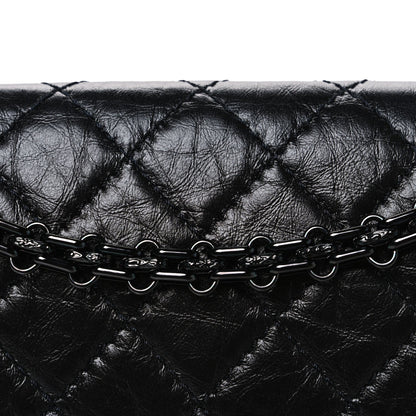 Aged Calfskin Quilted 2.55 Reissue 225 Flap  So Black