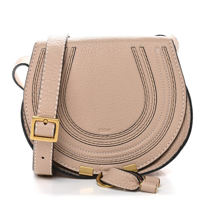 Grained Calfskin Small Marcie Saddle Bag Blossom Pink