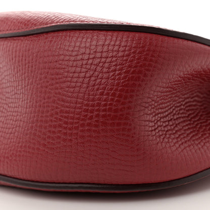 Grained Calfskin Lambskin Bi-Color Drew Shoulder Bag Red