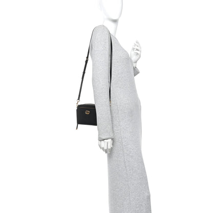 Grained Calfskin Caro Double Pouch Black