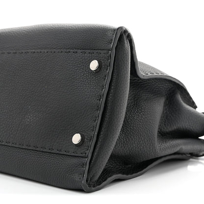 Cuoio Romano Selleria Bi-Color Large Peekaboo Iconic Satchel Black Mou