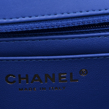 Lambskin Quilted Mini Hollywood Charms Rectangular Flap Blue