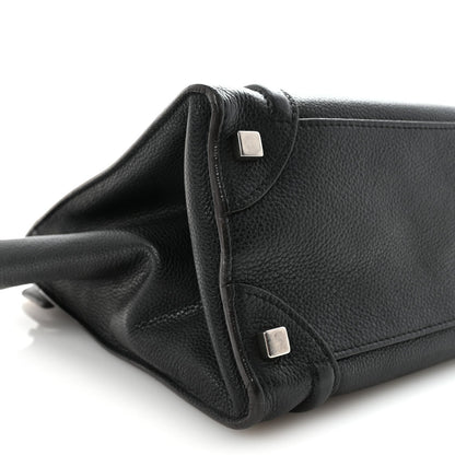 Drummed Calfskin Micro Luggage Black