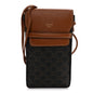 Triomphe Canvas Lambskin Phone Pouch With Flap Tan