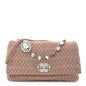 Nappa Matelasse Crystal Flap Clutch Cammeo