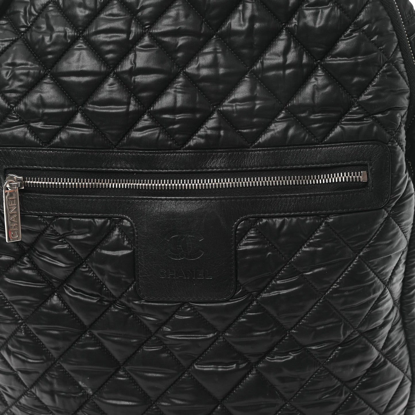 Nylon Quilted Coco Cocoon Backpack Black