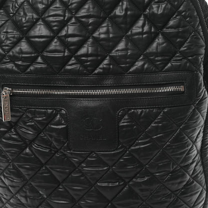 Nylon Quilted Coco Cocoon Backpack Black
