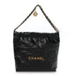 Shiny Calfskin Quilted Small Chanel 22 Black