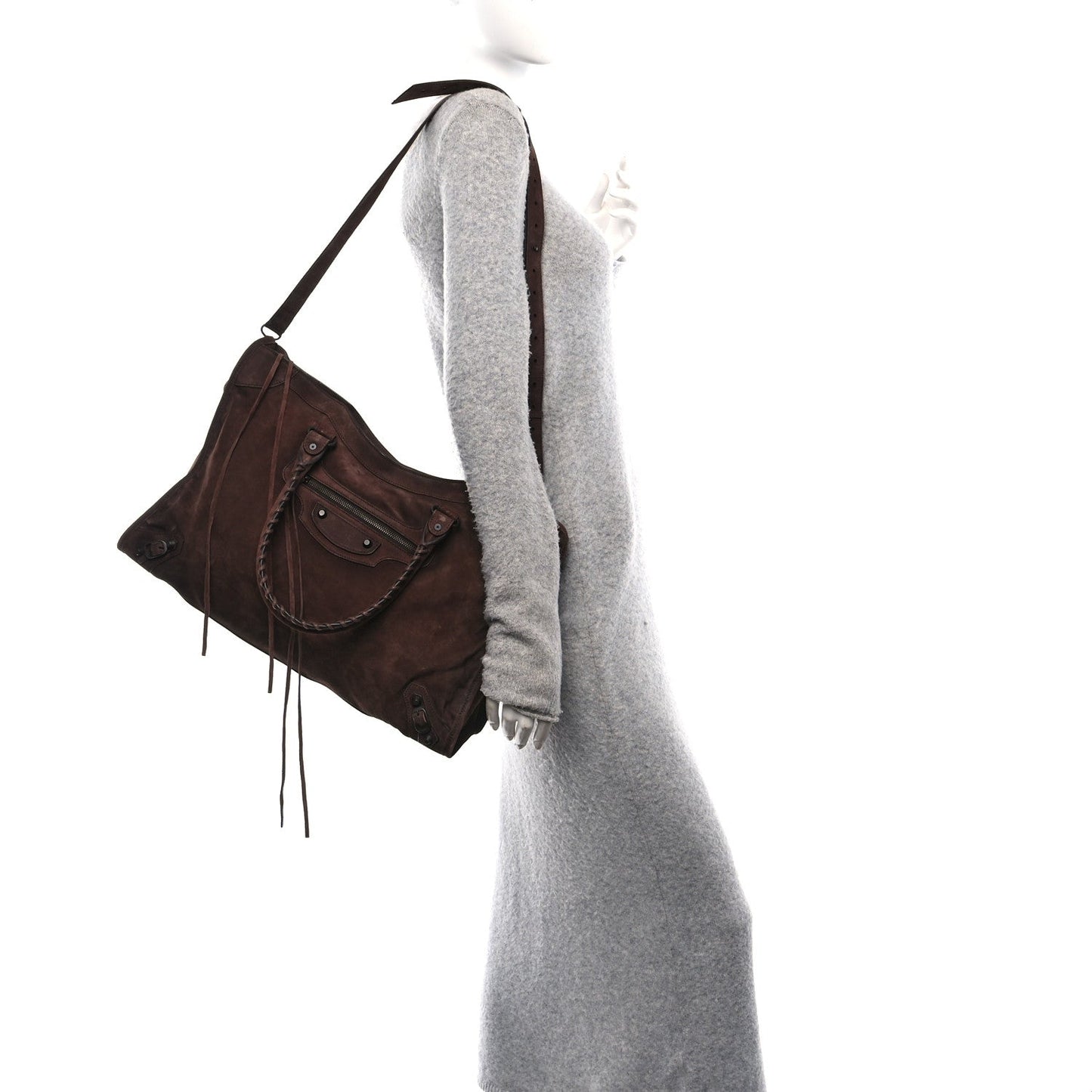 Suede Calfskin Classic Hardware Large Le City Light Espresso