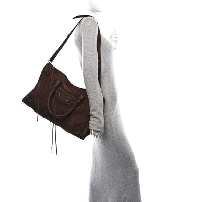 Suede Calfskin Classic Hardware Large Le City Light Espresso