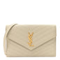 Grain De Poudre Matelasse Chevron Monogram Envelope Chain Wallet Crema Soft