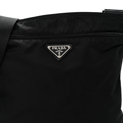 Nylon Vela Flat Messenger Bag Black